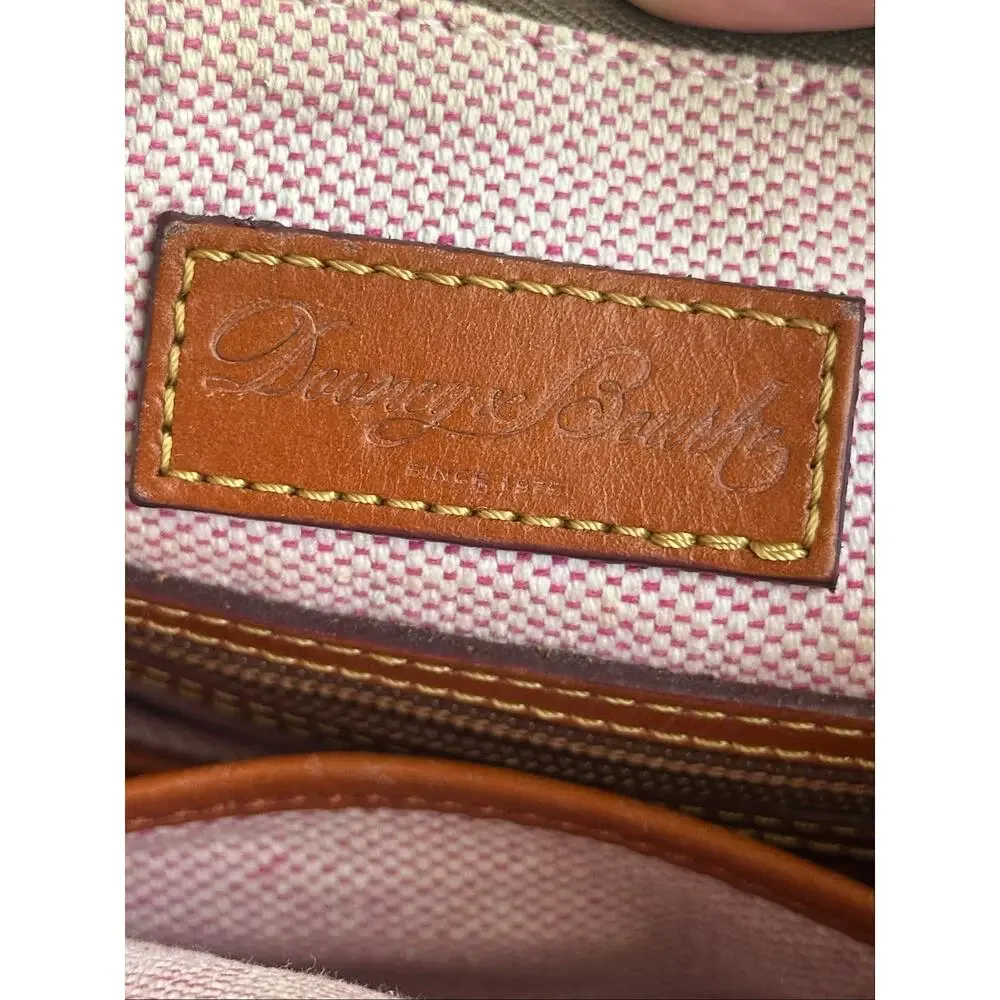 Dooney & Bourke Pebble Leather Crossbody Bag Taupe Brown Front Zip Pocket